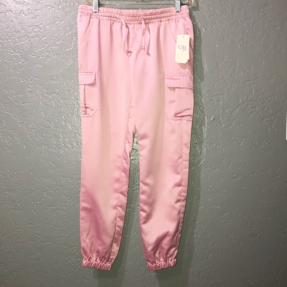 GB girls mauve joggers with utility side pockets.
